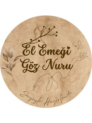 Handmade, El Işi Çıkartma Kutu ve Ambalaj Etiketi (20 Adet) Paketleme Ambalaj Kargo Ürün Etiketi