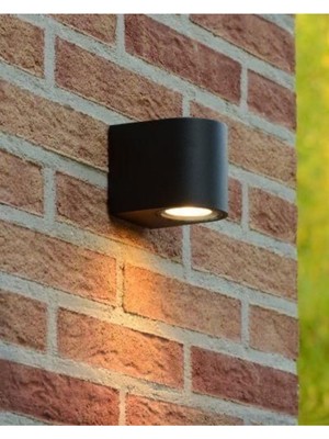 Siyah Gövde 7W GU10 Duylu Duvar Aplike, Ampüllü, Şık ve Modern Tasarım