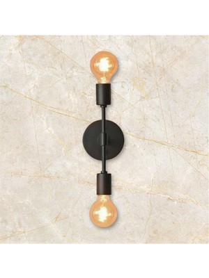 Siyah Rustik Aplik, Pilli Olmayan Elektirikli Dekorasyon Parçası