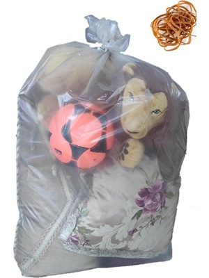10 Adet 90X130 Ultra Battal Boy Şeffaf Kokusuz Lastikli Ev Taşıma Poşeti Taşınma Nakliye Çuvalı