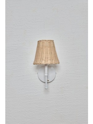 Beyaz Rattan Kablosuz Ledli Duvar Aydınlatması, Şık ve Modern Dekorasyon Için Ideal