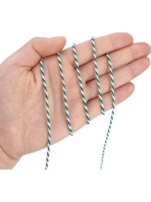 10 Metre Yeşil-Beyaz Ambalaj Hediye Süsleme Ipi Marteniçka Bileklik Paket Ipi