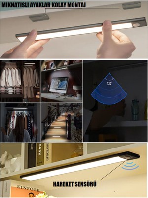 Beyaz Şarjlı LED Kabinet CT-2464, Şık ve Kullanışlı Aydınlatma Ürünü