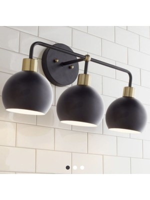 3'lü Siyah Metal Retro Tavan ve Duvar Dekor, Vintage Rustik Aplik