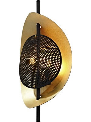 Siyah ve Sarı Yaldızlı Modern Aplik, Şık ve Zarif Tasarım, Dekoratif Kullanım Için Ideal