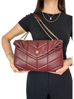 Zincir Askılı Kapitone Kadın El ve Omuz Çantası