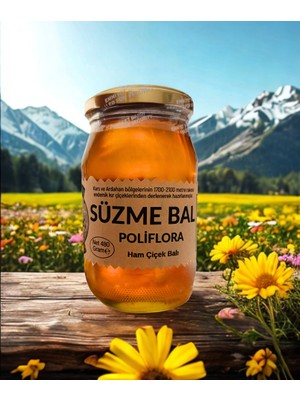 Kars Süzme Çiçek Balı Polifloralı Katkısız Polenli Ham Bal Net 480 Gram