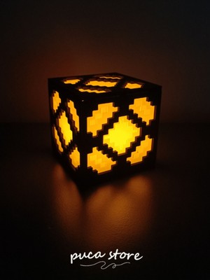 Renkli Redstone Tasarımlı LED Masa ve Gece Lambası, 8X8X8 Cm, Hediyeli