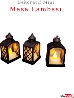 Şık Siyah Mini Masa Lambası, Dekoratif ve Uyumu Güçlendiren Tasarım