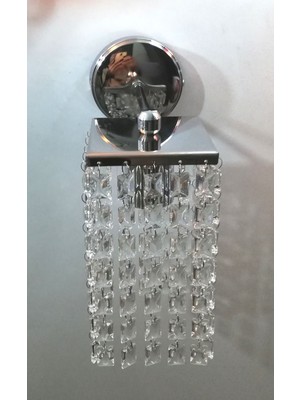 Şık Metal Krom Taşlı Duvar Aydınlatması, Modern ve Estetik Tasarım