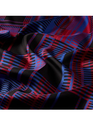 Lacivert-Kırmızı Ipekevi Ipek Eşarp 1255