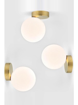 Şık Modern Tasarım Eskitme Kasa Beyaz Kapalı Camlı Çok Yönlü Aplik Avize