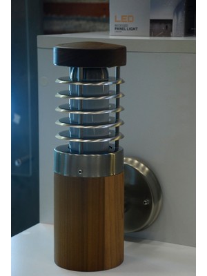 Doğal Teak Ağacı E27 Bahçe Aydınlatma Aplikası, Şık ve Sıcak Atmosfer Yaratır