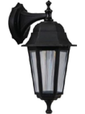 Şehir Bahçe Ters Altıgen Siyah Aydınlatma Armatürü E27 Duy (Ampul Hariç)