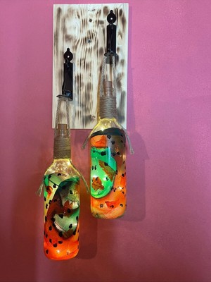 Renkli LED Işıklı Şişe Seti, Şık ve Şık Tasarım, Çiftli Paket