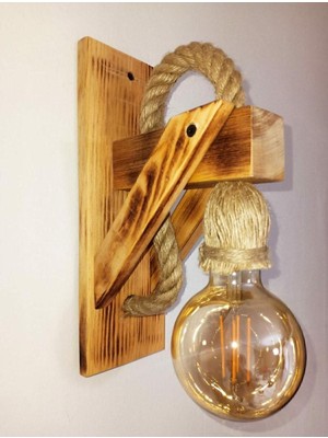 Şık Ahşap Duvar Lambası, Otel ve Restoran Dekorasyonu Için, Kahverengi