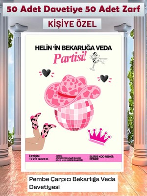 Bekarlığa Veda Partisi Davetiyesi 100 Parça Premium 34