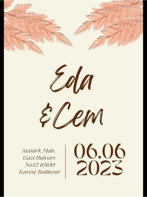 Düğün Davetiyesi , Nişan Davetiyesi , Kına Davetiyesi