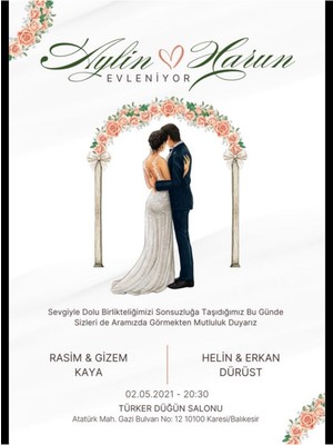 Düğün Davetiyesi , Nişan Davetiyesi , Kına Davetiyesi