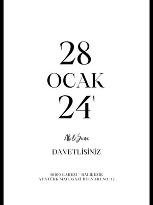 Düğün Davetiyesi , Nişan Davetiyesi , Kına Davetiyesi