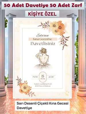 Kına Davetiyesi 100 Parça Premium 27