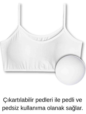 Panfilia %95 Pamuklu Ince Askılı Kız Çocuk Alıştırma Sütyeni | Yarım Atlet