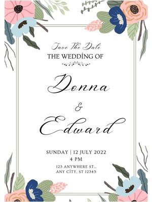 Davetiye, Düğün Davetiyesi, Nikah Davetiyesi, Nişan Davetiyesi