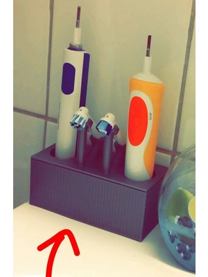 BYR Oralb Organizer Kutusu Diş Fırçası + Başlıklar (Plastik Aparattır!!!) 3D