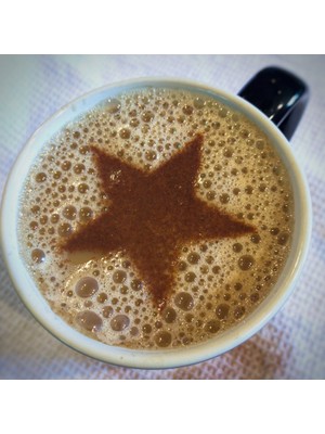 BYR Kahve Şablonu - Beş Köşeli Yıldız - Yeni Stil (Plastik Aparattır!!!) 3D