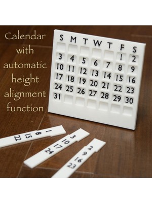 BYR Otomatik Yükseklik Hizalama Işlevine Sahip Sürekli Masa Takvimi (Sadece Plastik Aparattır!!!) 3D