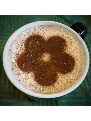 BYR Kahve Şablimi - Beş Petal Çiçek - Yeni Stil (Plastik Aparattır!!!) 3D