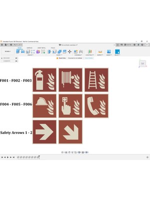 BYR Iso 7010 Yangın Sembolü Koleksiyonu (Sadece Plastik Aparattır!!!) 3D