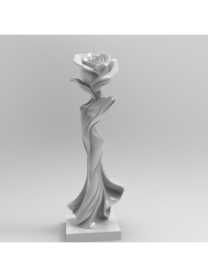BYR Zarif Mermer Gül (Sadece Plastik Aparattır!!!) 3D