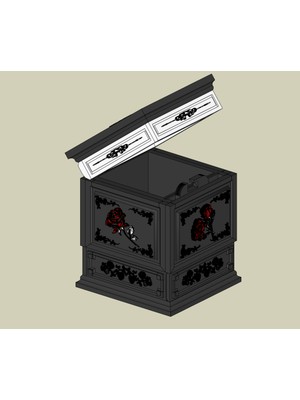 BYR Gizli Mandal Gül Kutusu (Sadece Plastik Aparattır!!!) 3D