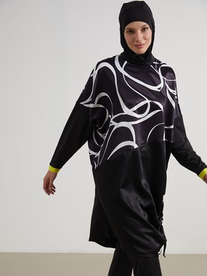 Lc Waikiki Yeni Sezon Dik Yaka Desenli Kadin Tesettur Mayo Takimi - S5HC99Z8