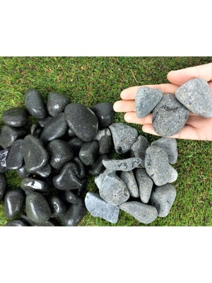 Siyah Bazalt Dolomit Taş 3 Kg, Bahçe ve Dere Çakıl Taşı, 2-4 cm