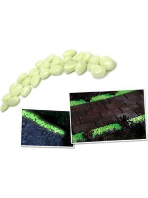 Parlak Fosforlu Çakıl Taşları, 25 Adet, Işıltılı Dekorasyon Malzemesi