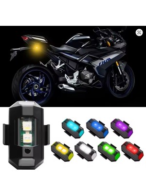 Bakgelal 7 Renkli USB Şarjlı Çok Amaçlı Çakarlı LED Işık | Bisiklet, Motosiklet, Drone, Evcil Hayvan ve Güvenlik Için Gece Görünürlük Lambası