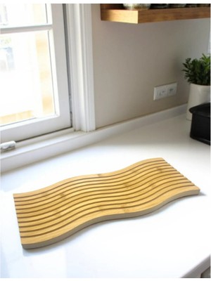 Vanch Dalgalı Çift Taraf Tasarımlı Ahşap Sunum Tepsisi