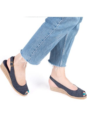 Gerçek Elişi Özel Imalat Elişi Günlük Rahat 3cm Bantlı Sandalet Handmade