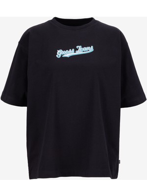 Guess Jeans Siyah Kadın T-Shirt Gj Ss Cn Os Curved L - Organıc Cott