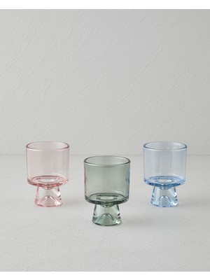 English Home Palette Cam 3 Parçalı Renkli Bardak 230 ml Kulpsuz Cam Desensiz Şık Sunum