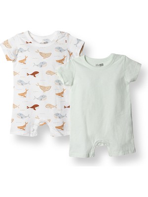 Hellobaby Yenidoğan Erkek 2li Kısa Tulum Erkek Bebek