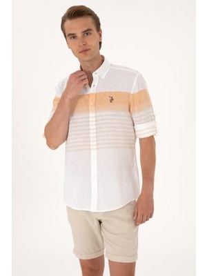 U.s. Polo Assn. Erkek Kavun Gömlek Desenli 50300105-VR202