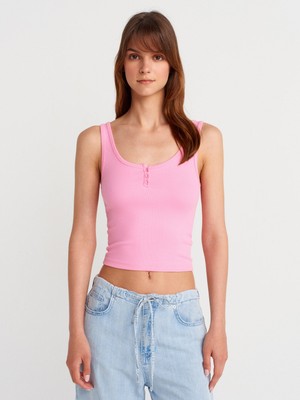 21158 Düğmeli Askılı Top-Pembe
