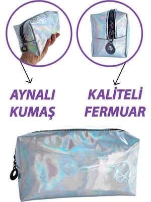 Gümüş Renkli Çok Amaçlı Seyahat ve Günlük Kullanım Organizatör Çanta