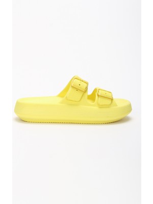 Lily Açık Sarı Çift Toka Eva Terlik