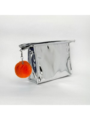 Parlak Metalik Makyaj Çantası, Şık ve Kullanışlı Tasarım, Taşınabilir Güzellik Aksesuarı