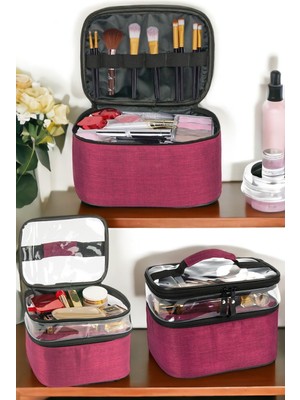 Şeffaf Katlanabilir Kozmetik Çantası, Seyahat ve Günlük Düzenleyici