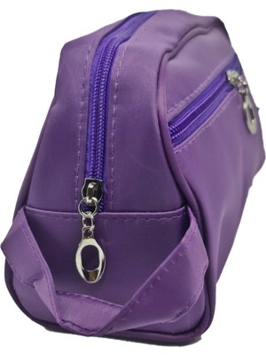 Mor Çok Amaçlı Seyahat Çantası, Makyaj ve Bakım Için Kullanışlı